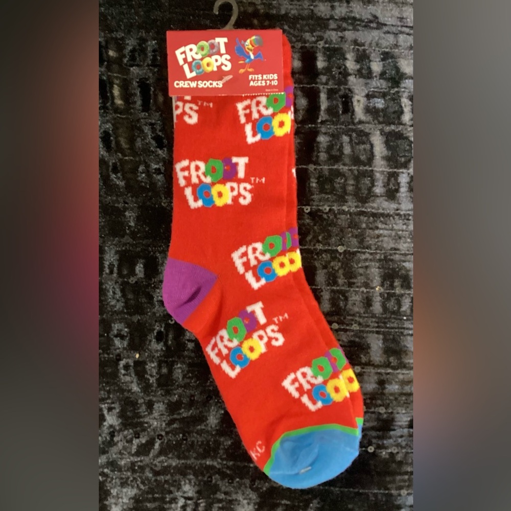 Froot Loops Kids Crew Socks 7-10 years (3 Kids Socks for $15)